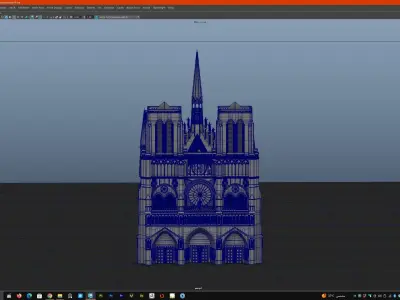 Notre-Dame de Paris Cathedral-UV-texture 3D model