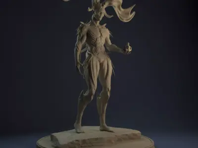 Alien statue of deity 3D print model