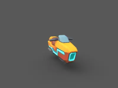 Futuristic Low-Poly Hoverbike Stylized Sci-Fi Vehicle Free low-poly 3D model