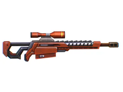 Sniper rifle of the future weapon barrel blaster laser arms Low-poly 3D model