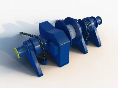 Anchor-Mooring Winch Double 3D model