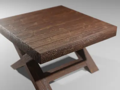 Table Made out of Wood Free low-poly 3D model