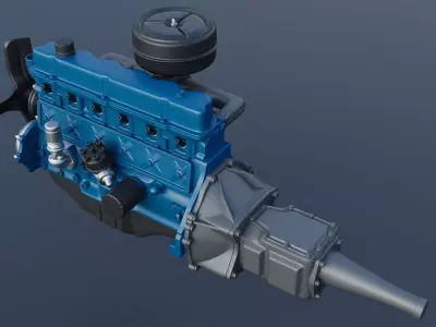 240 CID Straight-Six Engine  3D print model