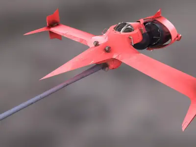 Swordfish monoracer Low-poly 3D model