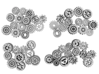 Industrial wind gear Low-poly 3D model