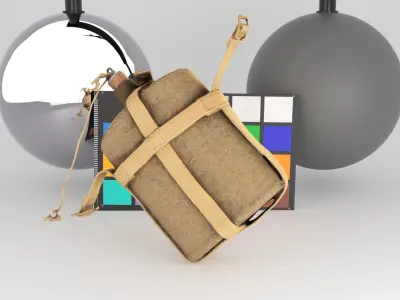 Military flask 37 Low-poly 3D model