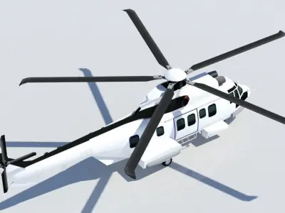 EC225 - H215 Super Puma Static Low Poly Low-poly 3D model