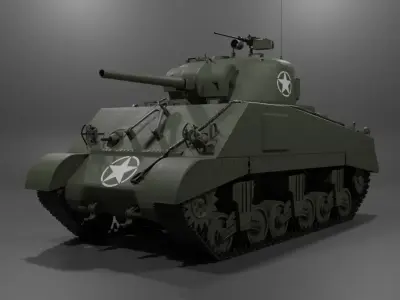 M4A2 Sherman Medium Tank Free 3D model
