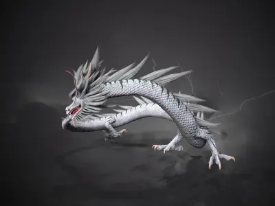 Chinese dragon loong Low-poly 3D model