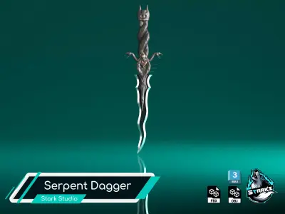 Serpent Dagger Free low-poly 3D model