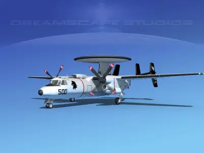 Grumman E-2C Hawkeye V04 3D model