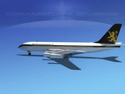 Boeing 707 British Caledonian 3D model