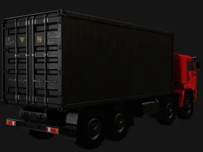 Kamaz Truck Low-poly 3D model