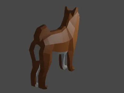 Dog Shiba Inu Low Poly Free low-poly 3D model