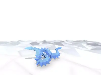 Origami Snake Low-poly 3D model