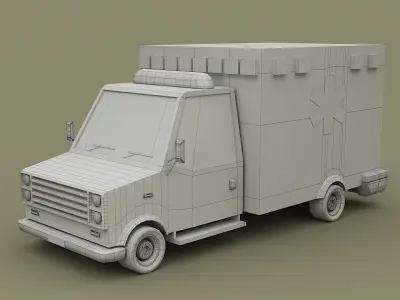 Cartoon Ambulance 3D model