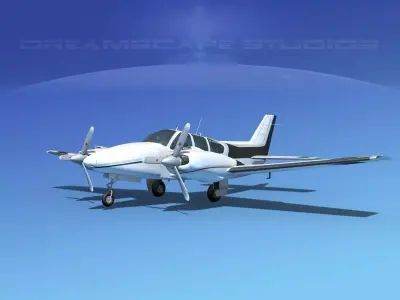 Beechcraft B55 Baron V10 3D model