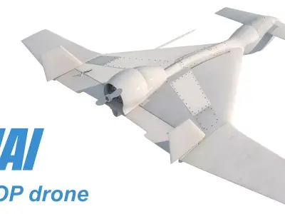 IAI Harop UAV loitering munition Drone Free 3D model