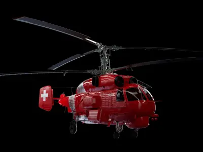 Ka-28 Helicopter sub div model in 3 different color schemes 3D model