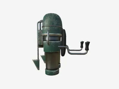 Jetpack C10 Dark Green - SciFi Character Design Low-poly 3D model