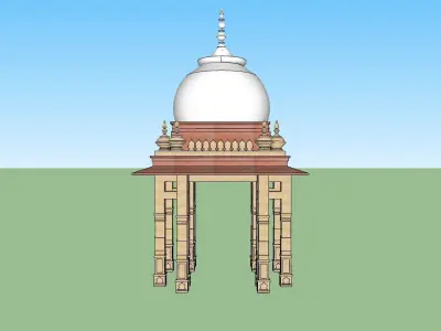 indian jodhpuri stone chatri 3d modal Low-poly 3D model