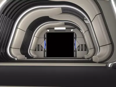 Sci Fi Corridor Interior 3D model 6