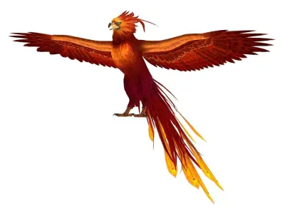 Fantasy Phoenix Eagle Low-poly 3D model