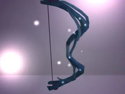 Wooden Bow Free low-poly 3D model