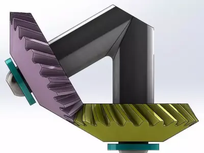 Simple spiral bevel gear set-2 gears-t24m1deg60 Free 3D print model