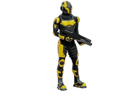 MECHA SOLDIER-K  Rigged for Unreal Engine - Unity - MIXAMO  3D model