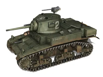 M3A1 Light Tank Stuart  156700 3D model