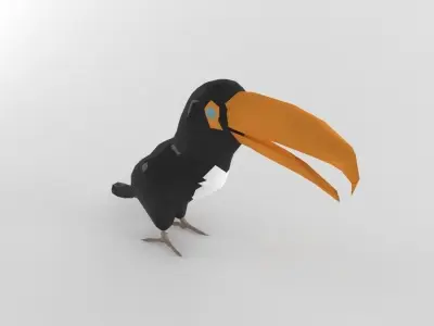 Tucano Bird Low Poly Tropical Toucan Animal Lowpoly  Low-poly 3D model