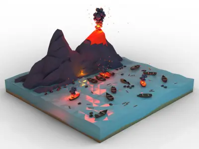 Polygon Zombie Combo Pack Low-poly 3D model