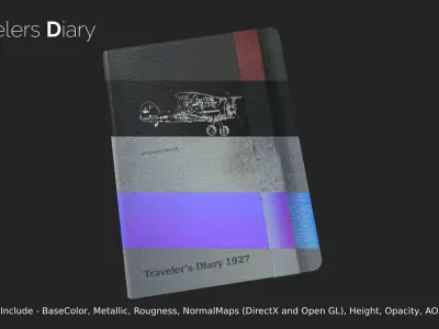 Travelers Diary Low-poly 3D model