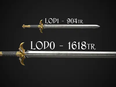 Sword A2 Low-poly 3D model