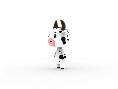 Cartoon Cow v002 character 3D model
