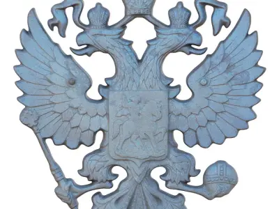 Russian coat of arms Double-headed eagle 3D model