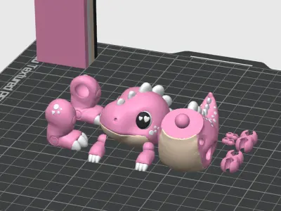 Flexi Cute Baby T Rex Print In Place No Supports 3D print model