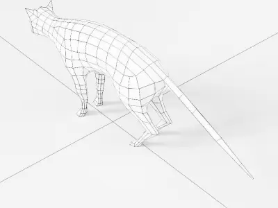 Cat low poly 3d model polygonal hyena Low-poly 3D model