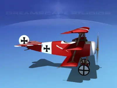 Fokker DR-1 Triplane V03 3D model