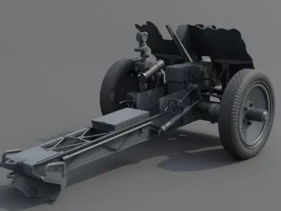 75mm Light Infantry Gun 18 Low-poly 3D model