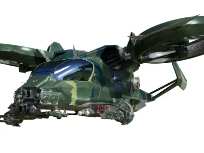 Avatar Aerospatiale SA-9 Kestrel Gunship Helicopter Low-poly 3D model