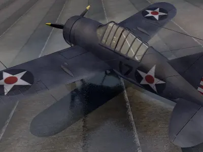 Brewster F2A-1 Buffalo 3D model