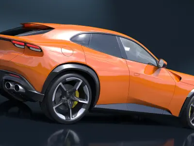 Sports Crossover Car Orange 3D model