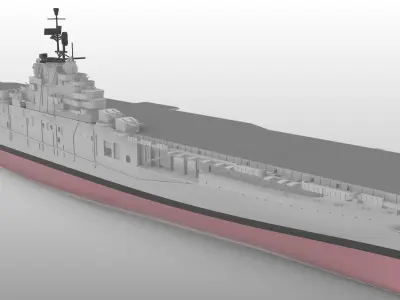 USS BOXER CV21 Essex class aircraft carrier print ready model 3D print model