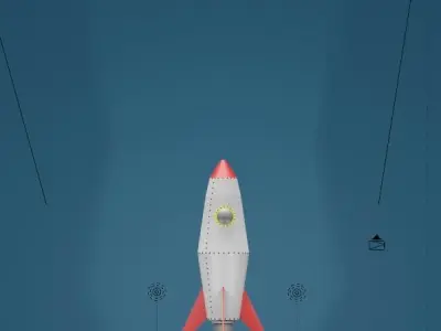 Low poly 3d model of a rocket Low-poly 3D model