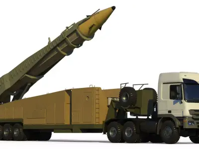 Iranian ballistic missile Emad 3D model