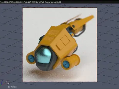  spaceship science space military Low-poly 3D model