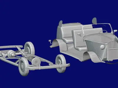 1938 Plymouth Car 3D Model for 3D Print - STL 3D File 3D model
