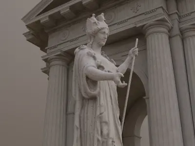 Arch gazebo portico Doric column 3D model